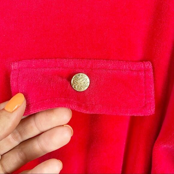 Saks Fifth Avenue Red Velvet Jumpsuit Gold XS - Picture 10 of 14